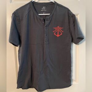 Mens short sleeve henley size M